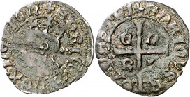 Enrique II (1369-1379). ¿Burgos?. Cruzado. (Imperatrix E2:11.92, mismo ejemplar) (AB. 458, mismo ejemplar) (V.Q. 5785, mismo ejemplar). Grieta. Ex Áur...
