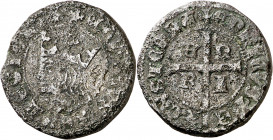 Enrique II (1369-1379). Sin marca de ceca (taller indeterminado). Dineral o ponderal del tipo Imperatrix E2:11.93, mismo ejemplar. Muy raro. 8,80 g. M...