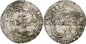 Enrique II (1369-1379). Coruña. Real de vellón de busto. (Imperatrix E2:15.16, mismo ejemplar) (AB. 434 var). Ligera doble acuñación. Vellón rico. Muy...