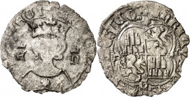 Enrique II (1369-1379). Segovia. Real de vellón de busto. (Imperatrix E2:15.57, mismo ejemplar) (AB. 442.1 var). Leyendas parcialmente visibles. Rara....