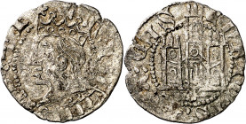 Enrique II (1369-1379). Santiago de Compostela. Cornado. (Imperatrix E2:19.25, mismo ejemplar) (AB. 488 var). Vellón rico. Escasa. 0,85 g. MBC.