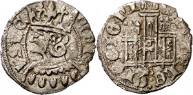Enrique II (1369-1379). Burgos. Cornado. (Imperatrix E2:20.8, mismo ejemplar) (AB. 486) (V.Q. 5796, mismo ejemplar). 1,13 g. MBC.