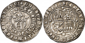 Enrique II (1369-1379). Burgos. Real. (Imperatrix E2:22.5) (AB. 401). Bella. Escasa así. 3,45 g. EBC.