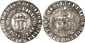 Enrique II (1369-1379). Sevilla. Real. (Imperatrix E2:22.28, mismo ejemplar) (AB. 406). 3,46 g. MBC+.