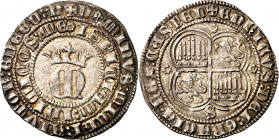 Enrique II (1369-1379). Sevilla. Real. (Imperatrix E2:22.39, mismo ejemplar) (AB. 406). Bella. 3,48 g. EBC.