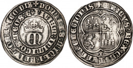 Enrique II (1369-1379). Toledo. Real. (Imperatrix E2:22.49, mismo ejemplar) (AB. 407). Escasa. 3,47 g. MBC/MBC+.