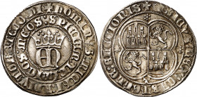 Enrique II (1369-1379). Toledo. Real. (Imperatrix E2:22.52) (AB. 407). Atractiva. Escasa. 3,49 g. MBC+/EBC-.