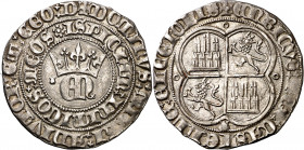 Enrique II (1369-1379). Coruña. Real. (Imperatrix E2:22.74, mismo ejemplar) (AB. 404.1 var) (Bautista 556.8, mismo ejemplar). Bella. Ex Colección Guio...