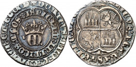 Enrique II (1369-1379). Coruña. Real. (Imperatrix E2:22.75, mismo ejemplar) (AB. 404.4, mismo ejemplar, mal descrito) (V.Q. 5711, mismo ejemplar). Bon...