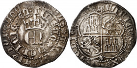 Enrique II (1369-1379). Santiago de Compostela. Real. (Imperatrix E2:22.92, mismo ejemplar) (AB. 404.3 var). Muy rara. 3,37 g. MBC+.
