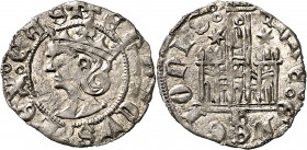 Enrique II (1369-1379). Burgos. Cornado. (Imperatrix E2:25.5, mismo ejemplar) (AB. 591.1, como Enrique III). Vellón rico. Ex Áureo & Calicó 31/05/2018...