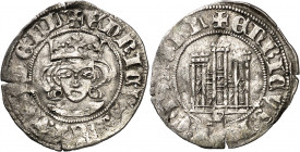 Enrique II (1369-1379). Sevilla. Cornado. (Imperatrix E2:26.12, mismo ejemplar) (AB. 479 var). Vellón rico. 0,76 g. MBC+.