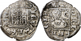 Enrique II (1369-1379). Sin marca de ceca (¿Burgos?). Novén. (Imperatrix E2:31.4 (50), mismo ejemplar) (AB. 493.1 var). Vellón rico. Escasa. 0,56 g. M...