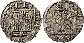 Enrique II (1369-1379). Santiago de Compostela. Novén. (Imperatrix E2:31.45, mismo ejemplar) (AB. 497.2 var). Rara. 1 g. MBC+.