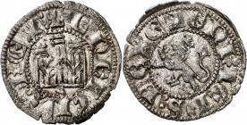 Enrique II (1369-1379). Sevilla. Novén. (Imperatrix E2:32.6, mismo ejemplar) (AB. 609.2 var, como Enrique III). Vellón rico. Bella. 0,83 g. EBC.