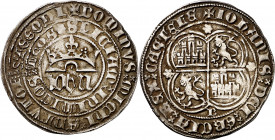 Juan I (1379-1390). Burgos. Real. (Imperatrix J1:1.3, mismo ejemplar) (AB. 537). Rara leyenda de reverso. 3,42 g. MBC+.