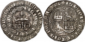 Juan I (1379-1390). Sevilla. Real. (Imperatrix J1:1.10 (50), mismo ejemplar) (AB. 539.1). La D de DEI rectificada sobre otra. Ex Áureo & Calicó 11/12/...