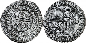 Juan I (1379-1390). Sevilla. Real. (Imperatrix J1:1.10, mismo ejemplar) (AB. 539.1). Pátina artificial. 3,28 g. (EBC-).