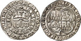 Juan I (1379-1390). Sevilla. Real. (Imperatrix J1:1.15, mismo ejemplar) (AB. 539). Roel en el florón derecho de la corona. Muy bella. Brillo original....
