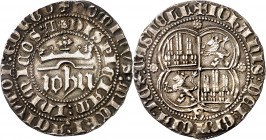 Juan I (1379-1390). Sevilla. Real. (Imperatrix J1:1.20, mismo ejemplar) (AB. 539.1). Pátina. Atractiva. Escasa. 3,38 g. EBC-.