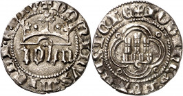 Juan I (1379-1390). Sevilla. Medio real. (Imperatrix J1:2.15, mismo ejemplar) (AB. 542). Roeles en los ángulos. Escasa. 1,53 g. MBC+.