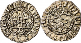 Juan I (1379-1390). Burgos. Sexto de real. (Imperatrix J1:4.3 (50), mismo ejemplar) (AB. falta). Brillo original. Bellísima. Muy rara y más así. 0,56 ...