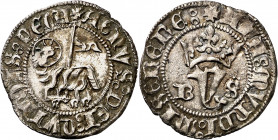 Juan I (1379-1390). Burgos. Blanca del Agnus Dei. (Imperatrix J1:9.2, mismo ejemplar) (AB. 549 var). Vellón muy rico. Bella. Escasa así. 1,60 g. EBC-....