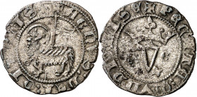 Juan I (1379-1390). Segovia. Blanca del Agnus Dei. (Imperatrix J1:9.33, mismo ejemplar) (AB. 554 var). Vellón rico. 1,62 g. MBC+.