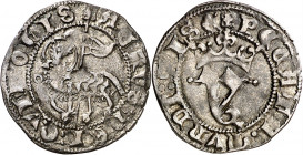Juan I (1379-1390). Taller indeterminado (¿Segovia?). Blanca del Agnus Dei. (Imperatrix J1:9.58, mismo ejemplar) (AB. 546). Vellón rico. Escasa. 1,37 ...