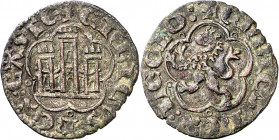 Enrique III (1390-1406). Sin marca de ceca (¿Sevilla?). Media blanca. (Imperatrix E3:4.8, mismo ejemplar) (AB. 604). Atractiva. Escasa. 1,38 g. MBC+.