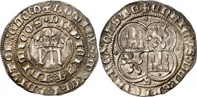Enrique III (1390-1406). Sevilla. Real. (Imperatrix E3:5.24, mismo ejemplar) (AB. 585.1 var). Bella. Preciosa pátina. 3,47 g. EBC.