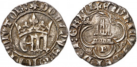 Enrique III (1390-1406). Burgos. Medio real. (Imperatrix E3:6.4, mismo ejemplar) (AB. 587 var). Bella. Pátina. Ex Colección Guiomar, Áureo 16/12/1997,...