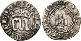 Enrique III (1390-1406). Sevilla. Medio real. (Imperatrix E3:6.14, mismo ejemplar) (AB. 588). Muy rara. 1,54 g. MBC.