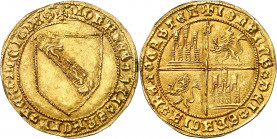 Juan II (1406-1454). Sevilla. Dobla de la banda. (Imperatrix J2:7.27, mismo ejemplar) (M.R. 16.7 var) (AB. 617.2 var). Flan pequeño. Bella. 4,55 g. EB...