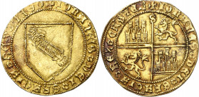Juan II (1406-1454). Sevilla. Dobla de la banda. (Imperatrix J2:7.38, mismo ejemplar) (M.R. 16.7 var) (AB. 617.2 var). Leones coronados. Bella. 4,48 g...