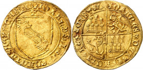 Juan II (1406-1454). Toledo. Dobla de la banda. (Imperatrix J2:7.56, mismo ejemplar) (M.R. 16.11 var) (AB. 618 var). Bella. Rara. 4,56 g. EBC.