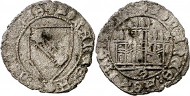 Juan II (1406-1454). Sevilla. Blanca de la banda. (Imperatrix J2:9.2, mismo ejemplar) (AB. 631 var). Oxidación limpiada. Muy rara. 1,77 g. MBC-.