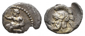 Greek
CILICIA. Nagidos (4th century BC) AR Obol.

Weight: 0,5 gr
Diameter: 10,6 mm