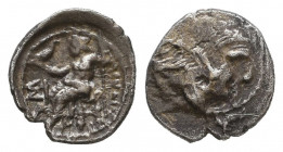 Kings of Macedon. Uncertain mint. Alexander III "the Great" 336-323 BC.
Obol AR

Weight: 0,5 gr
Diameter: 9,8 mm