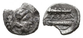 Kings of Macedon. Uncertain mint. Alexander III "the Great" 336-323 BC.
Obol AR

Weight: 0,2 gr
Diameter: 7,8 mm