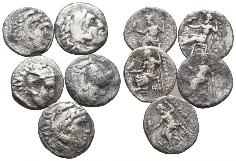 Lot of five coins of Alexander III 'the Great'. 336-323 BC. AR.

Weight: lot
...