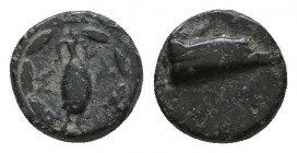 Greek
Islands of Ionia, Samos, c. 394-365 BC. Æ

Weight: 0,7 gr
Diameter: 7,8 mm