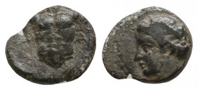 Greek Coins Pergamon AE.

Weight: 0,6 gr
Diameter: 9,6 mm