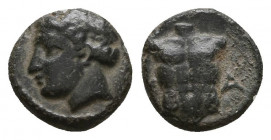 Greek Coins Pergamon AE.

Weight: 0,6 gr
Diameter: 8,3 mm