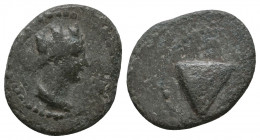 Greek
Cappadocia, Caesarea (as Eusebeia), c. 96-63 BC. Æ

Weight: 2,9 gr
Diameter: 18,6 mm