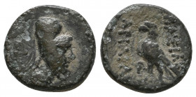 Greek
Kings of Cappadocia. Eusebeia circa 200-101 BC. Time of Ariarathes IV to Ariarathes VII
Dichalkon Æ

Weight: 2,5 gr
Diameter: 13,9 mm