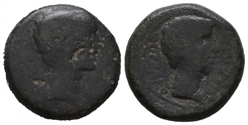 PAPHLAGONIA, Sinope. Augustus, with Divus Julius Caesar. 27 BC-AD 14.AE. RPC I 2...