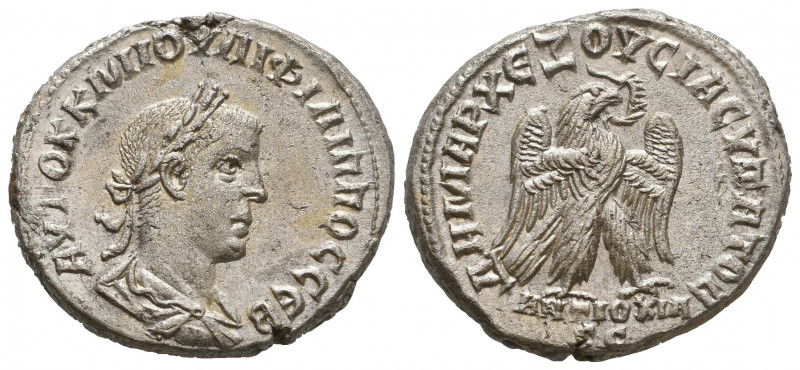 Roman Provincial
Philip II AR Tetradrachm. Antioch, AD 249.

Weight: 11,6 gr...