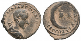 Roman Provincial
Mesopotamia, Carrhae. Gordian III. A.D. 238-244. AE.

Weight: 7,8 gr
Diameter: 21,3 mm