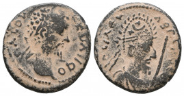 MESOPOTAMIA, Edessa. Septimius Severus, with Abgar VIII. AD 193-211. Æ.

Weight: 6,1 gr
Diameter: 21,6 mm